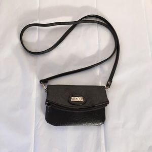 VIA MODE black leather mini purse